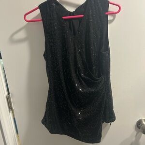 Grace Karin Black Sequin Blouse